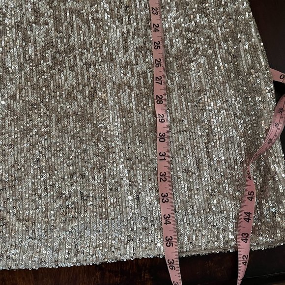 NWT ELIZA J Sequined Blouson Shift Dress Silver size 6 Wedding Guest Evening - Picture 7 of 10